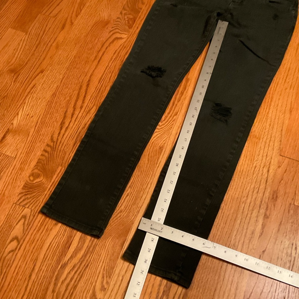 Forever 21 Jeans, Faded Black, 5-Pockets Frayed Knees Raw Hem, 1% Spandex, Sz 26 - Picture 9 of 9